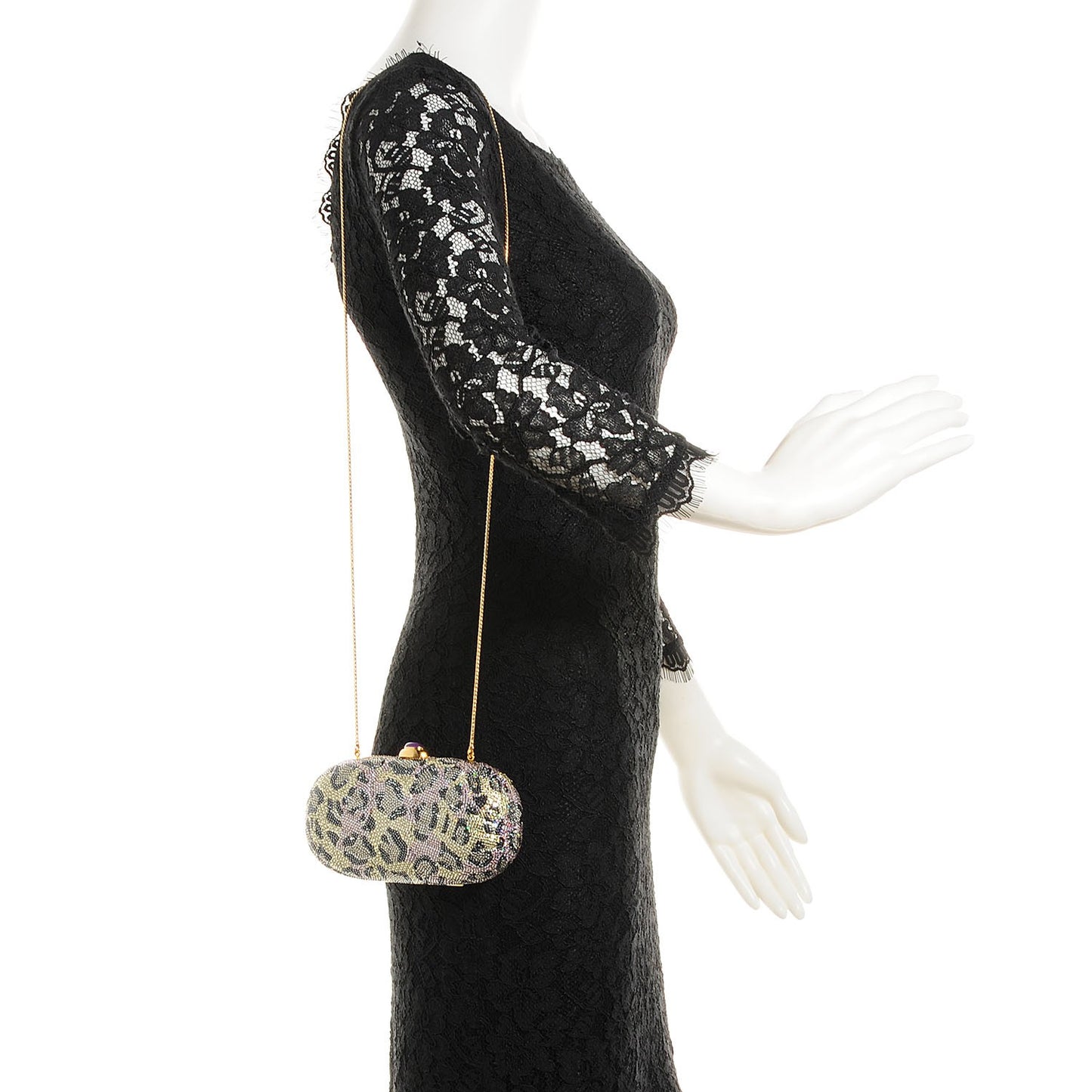 Swarovski Crystal Leopard Minaudiere Clutch