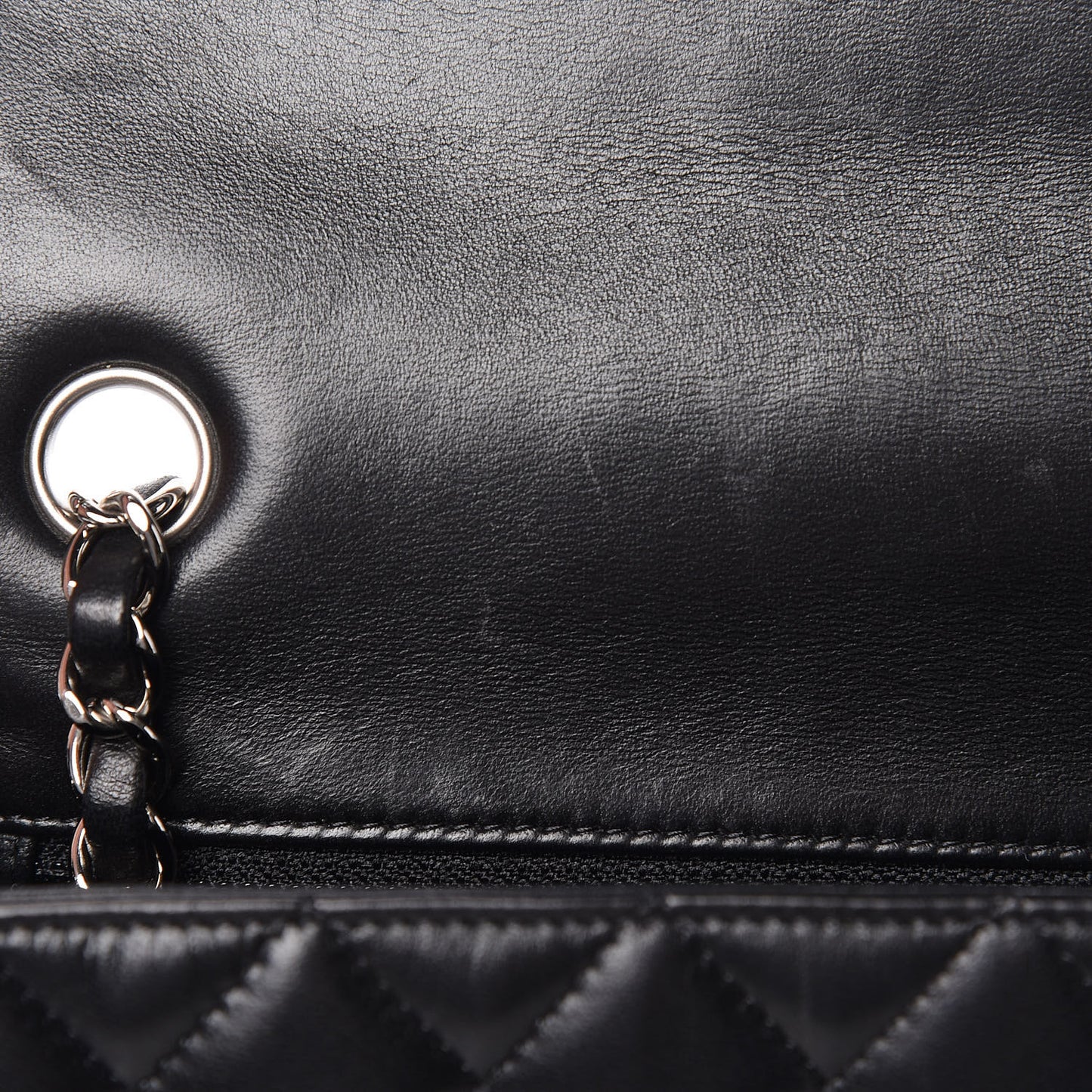 Lambskin Quilted Mini Rectangular Flap Black