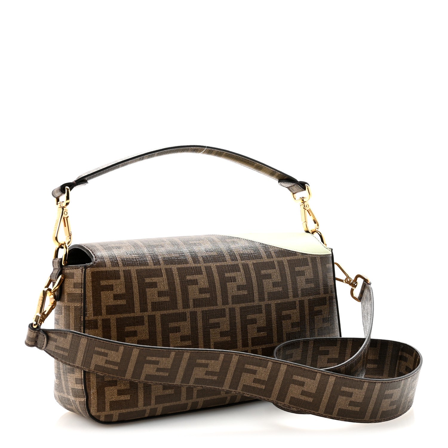 Fendi Glazed Fabric FF 1974 Hairdo Girls Inlay Baguette Mogano Panna Multicolor 3 of 9