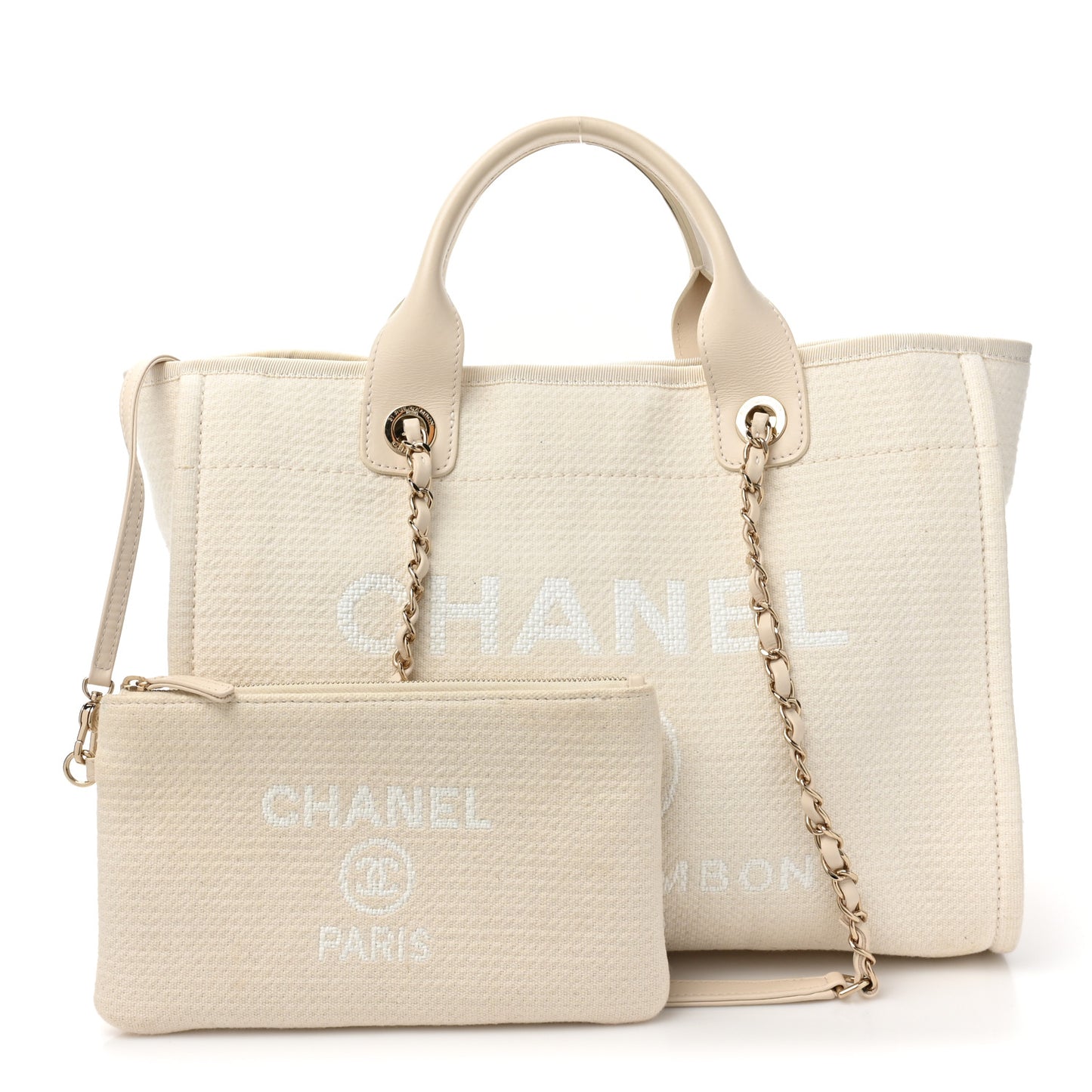 Mixed Fibers Small Deauville Tote White