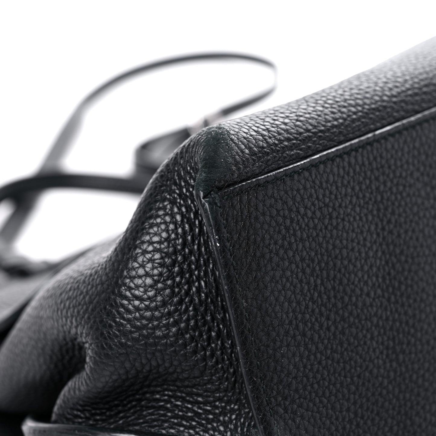 Pebbled Calfskin Large Bamboo Daily Top Handle Bag Black