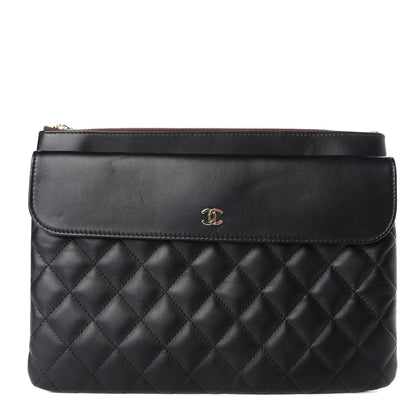 Chanel Lambskin Quilted Medium Flap Cosmetic Case Black 1 of 7