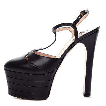 Gucci Malaga Kid T Strap Platform Pumps 39 Black 1 of 8