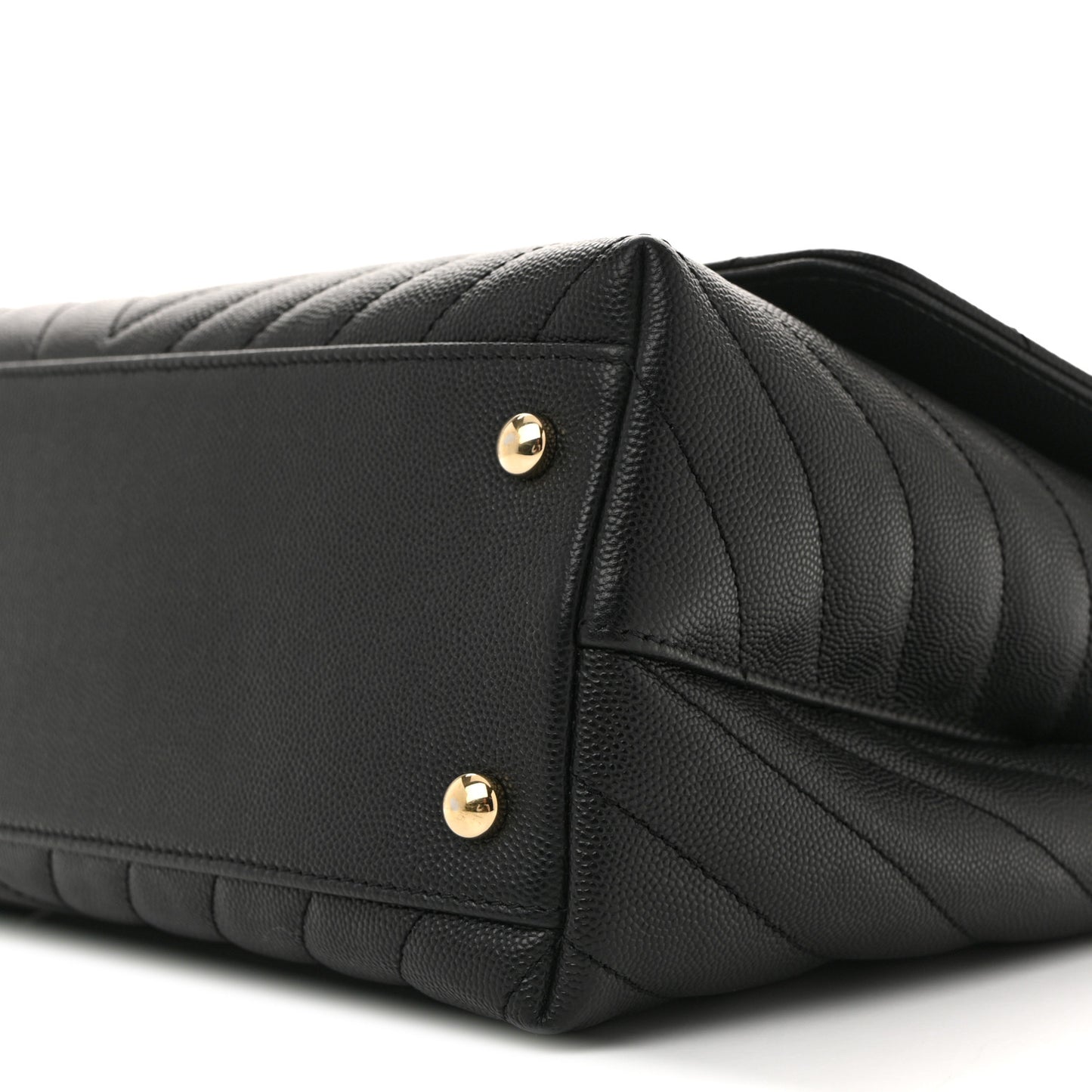 Caviar Lizard Embossed Quilted Chevron Small Coco Handle Flap Black