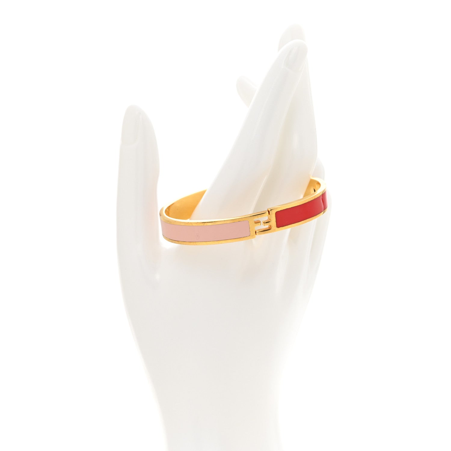 Fendi Enamel Fendista Bracelet M Gold Pink Rosso 2 of 6