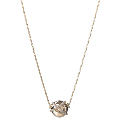 David Yurman 18K Yellow Gold Diamond 12mm Solari Pave Wrap Pendant Necklace 1 of 7