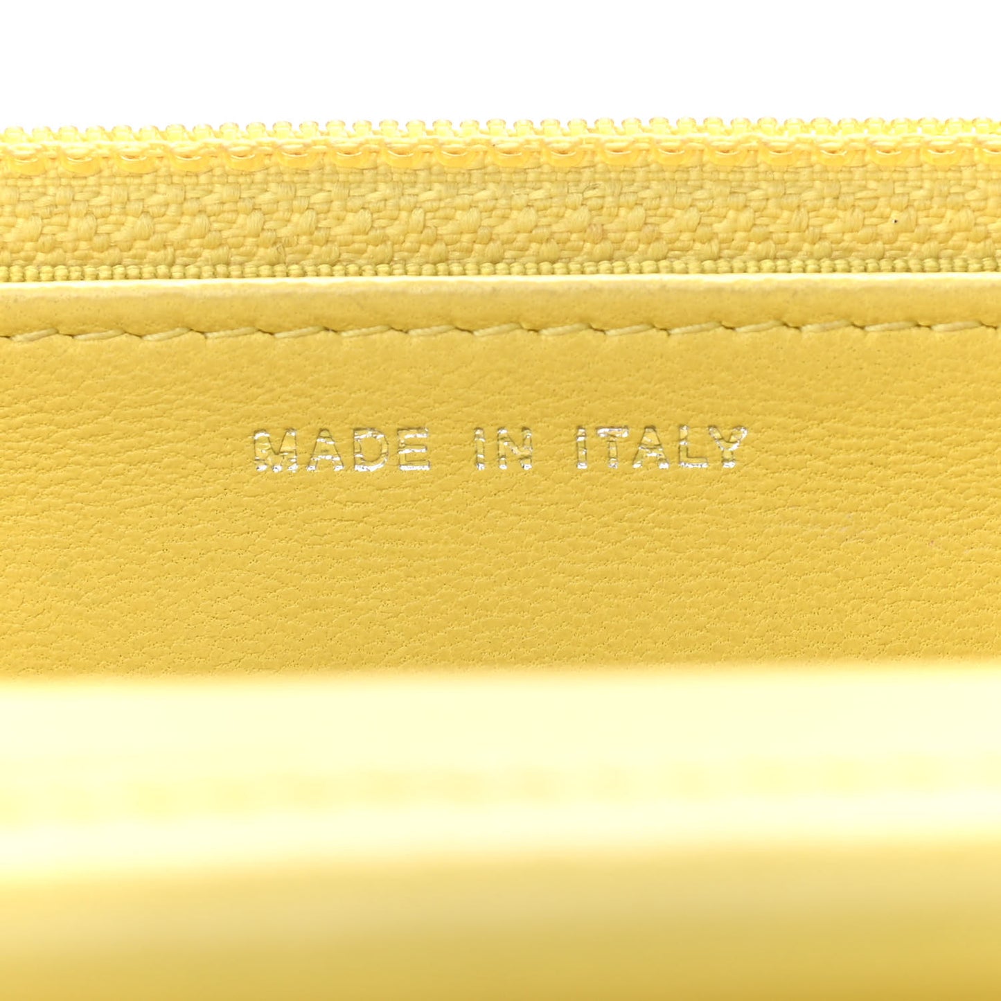 Lambskin Chevron Quilted Wallet On Chain WOC Yellow