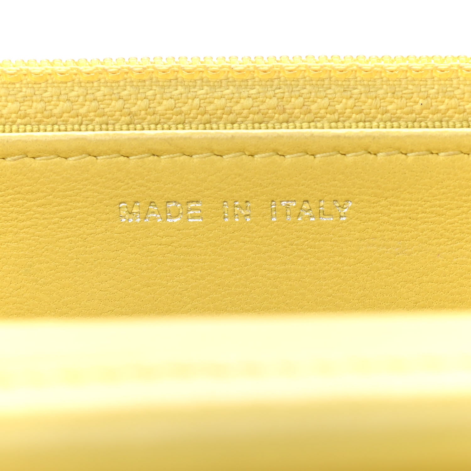 Chanel Lambskin Chevron Quilted Wallet On Chain WOC Yellow 7 of 14