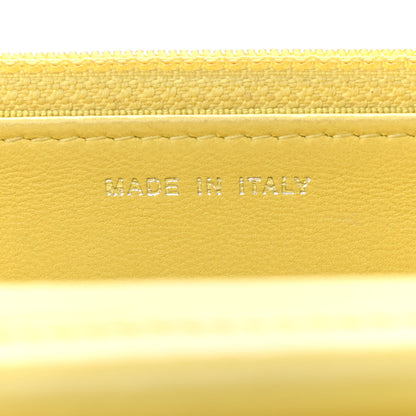 Chanel Lambskin Chevron Quilted Wallet On Chain WOC Yellow 7 of 14