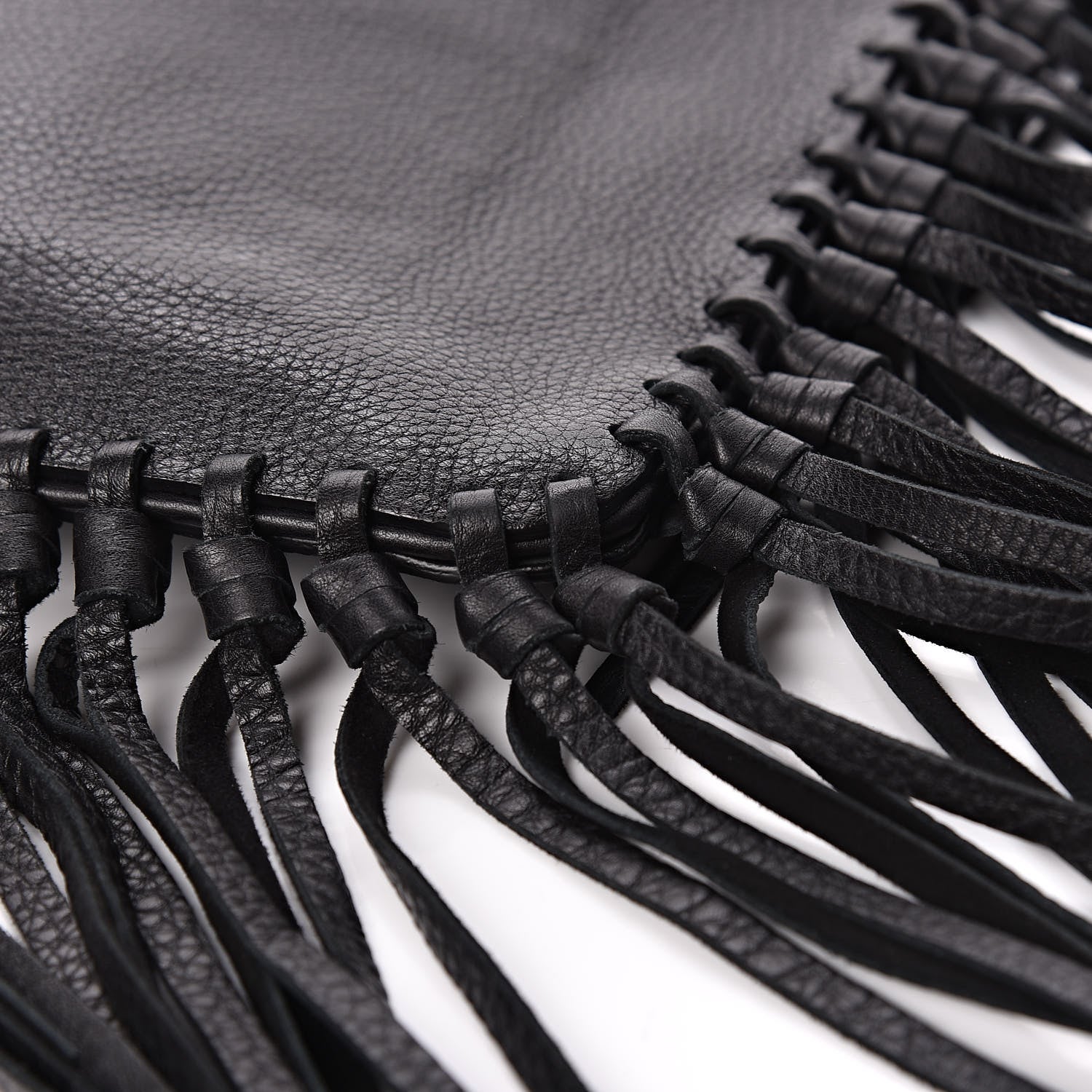 Valentino Garavani Calfskin Rockee Fringe Clutch Black 8 of 8