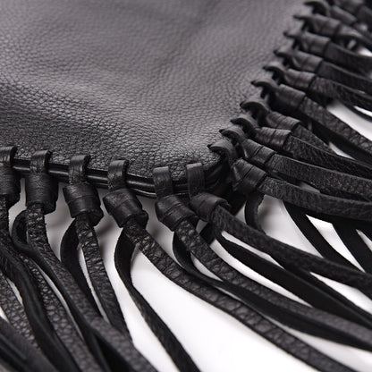 Valentino Garavani Calfskin Rockee Fringe Clutch Black 8 of 8
