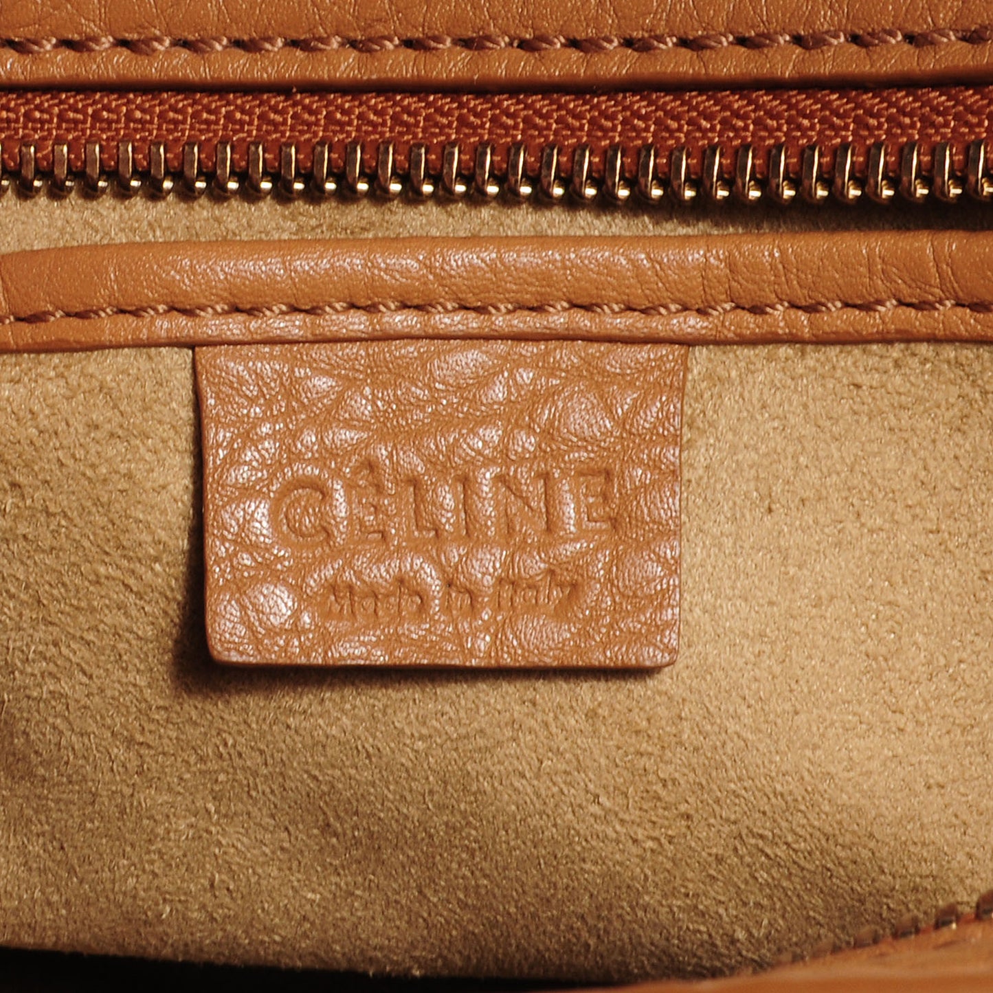 Pebbled Leather Nano Luggage Camel