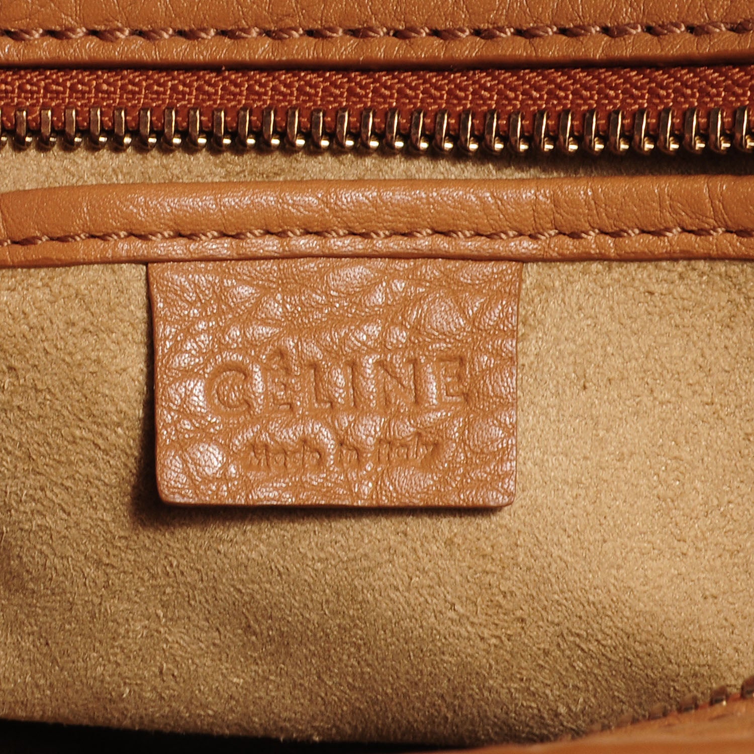 Celine Pebbled Leather Nano Luggage Camel 6 of 8
