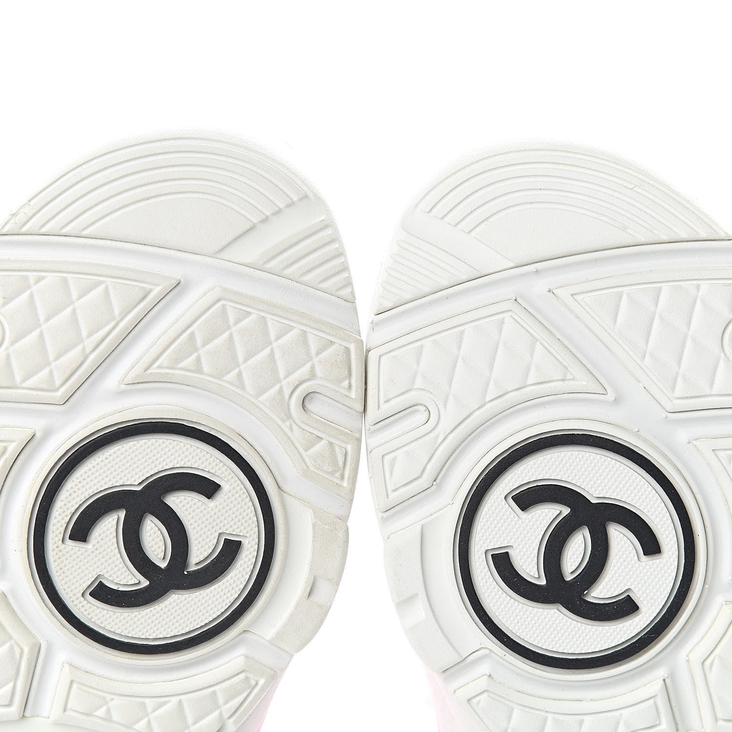 Chanel Suede Calfskin Lambskin Neoprene High Top CC Sneakers 37 White Fluo Pink 7 of 9