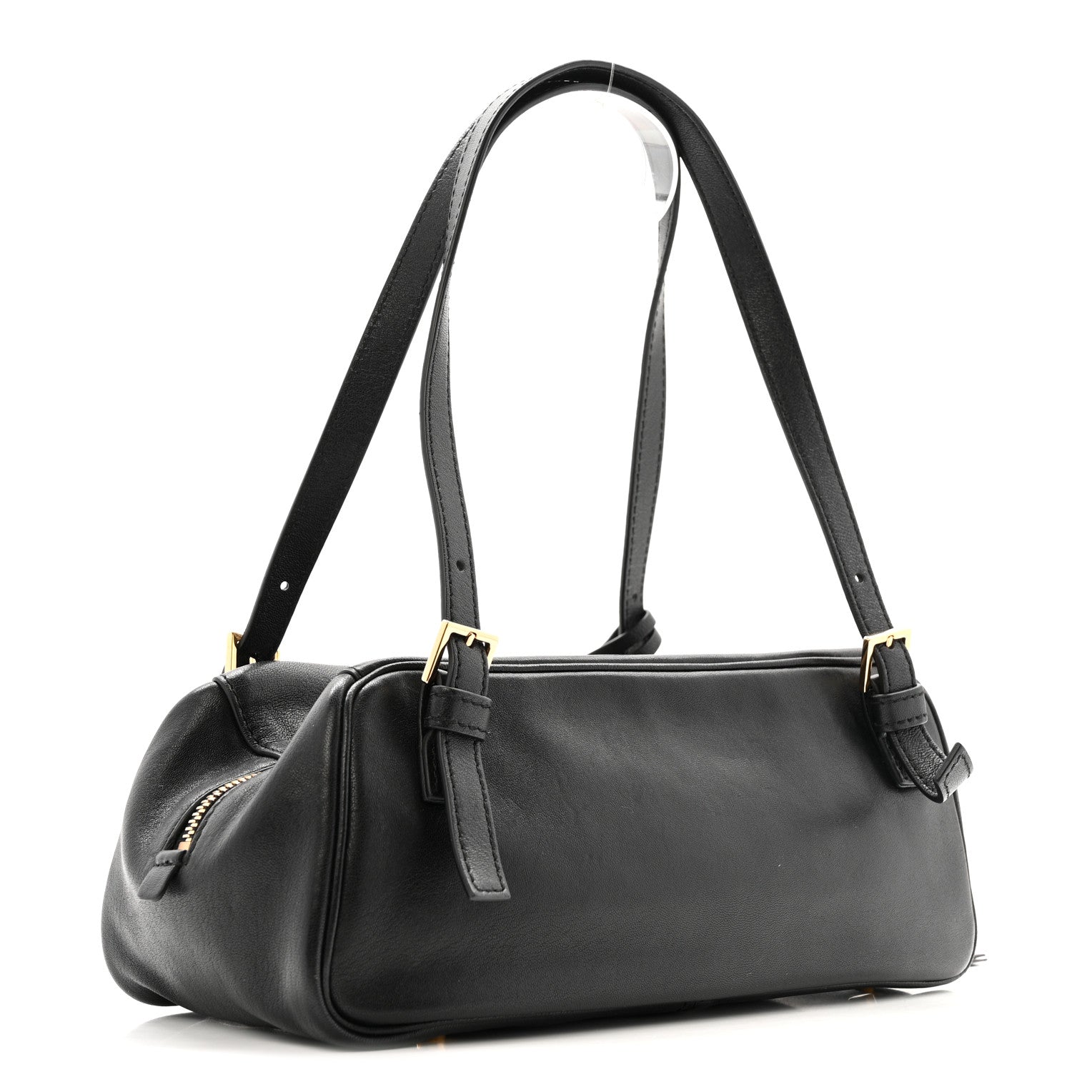 Versace Lambskin Tag Bowling Bag Black 3 of 15