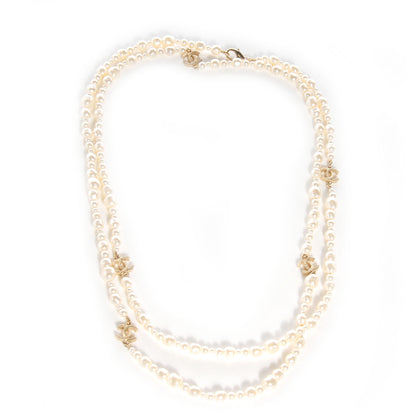 Chanel Pearl Classic CC Long Necklace Gold 1 of 6