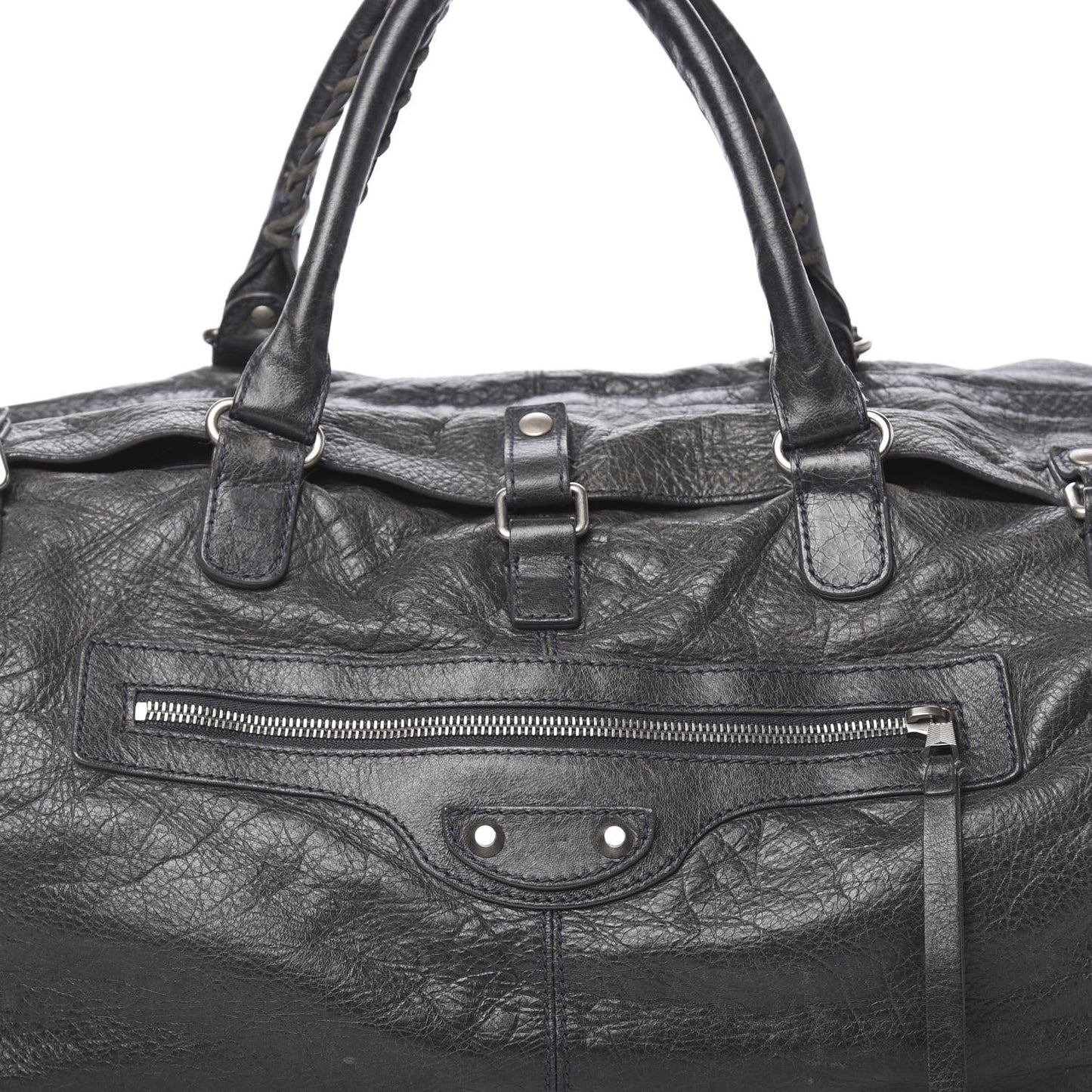 Agneau Classic Hardware Small Squash Duffel Bag Anthracite