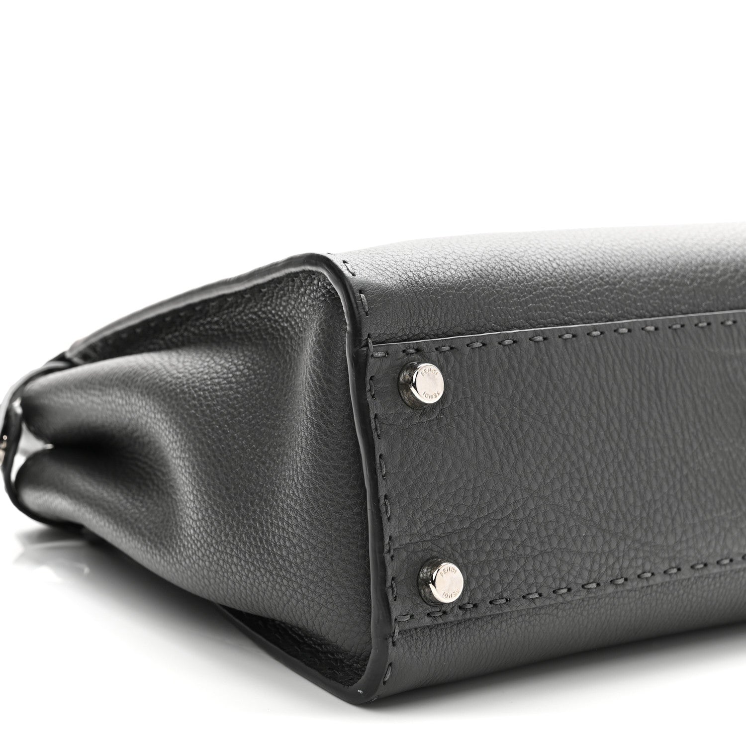 Fendi Cuoio Romano Selleria Bi-Color Medium Peekaboo Iconic Satchel Asphalt Milk 10 of 11