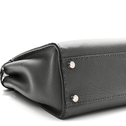 Fendi Cuoio Romano Selleria Bi-Color Medium Peekaboo Iconic Satchel Asphalt Milk 10 of 11