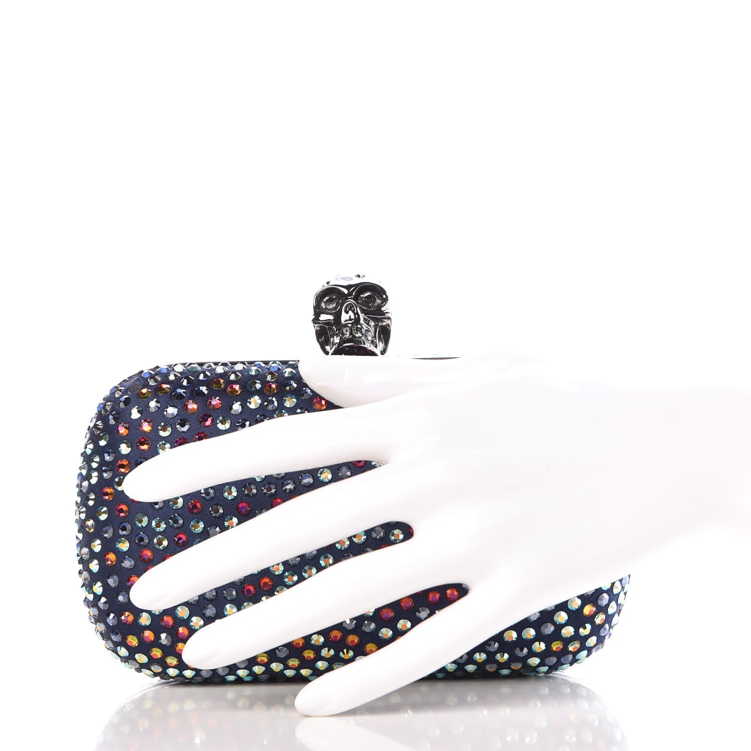 Alexander McQueen Silk Crystal Skull Box Clutch Multicolor 2 of 8