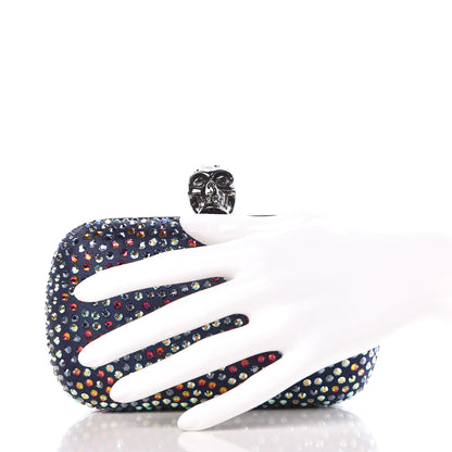 Alexander McQueen Silk Crystal Skull Box Clutch Multicolor 2 of 8