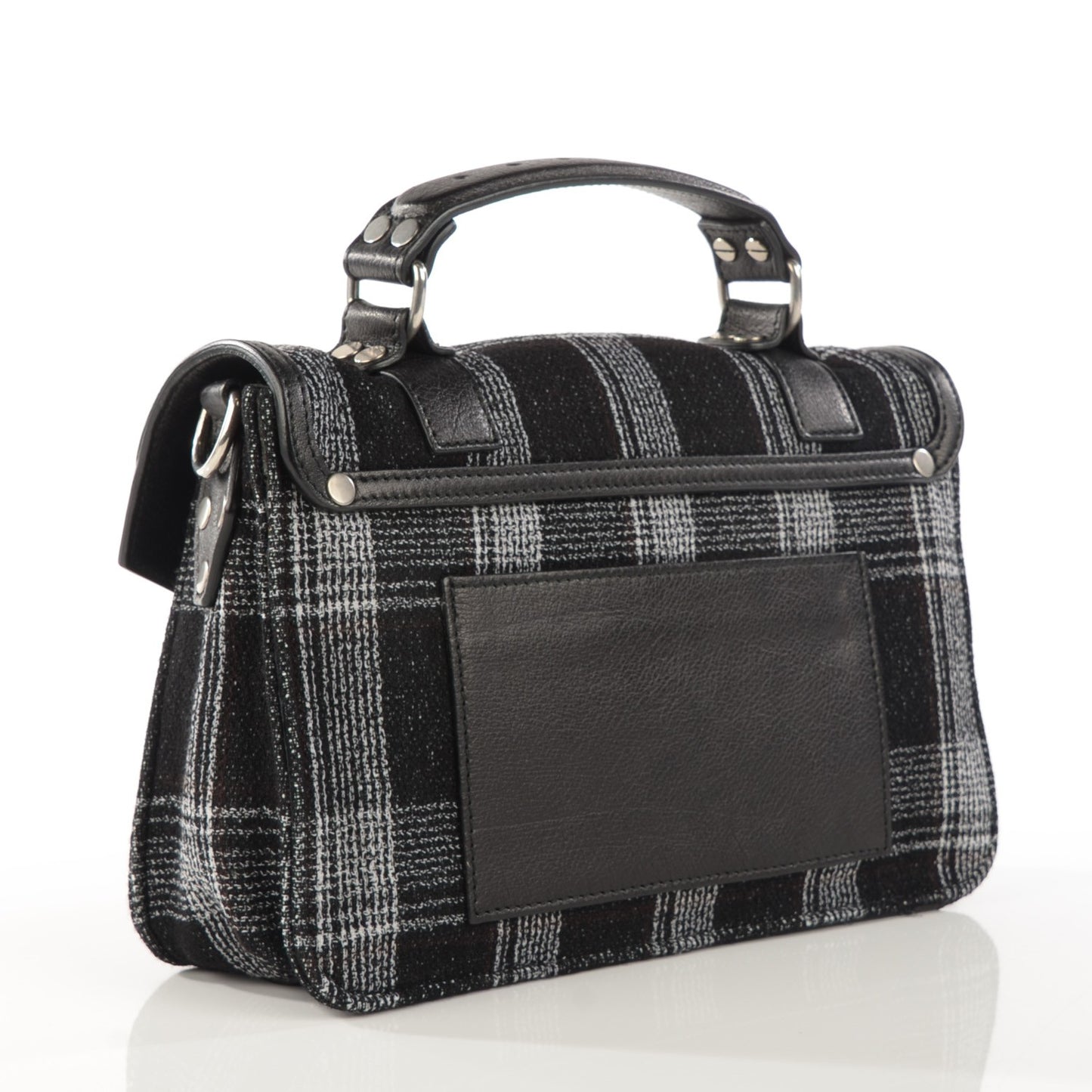 Jacquard Plaid Tiny PS1 Satchel Black White