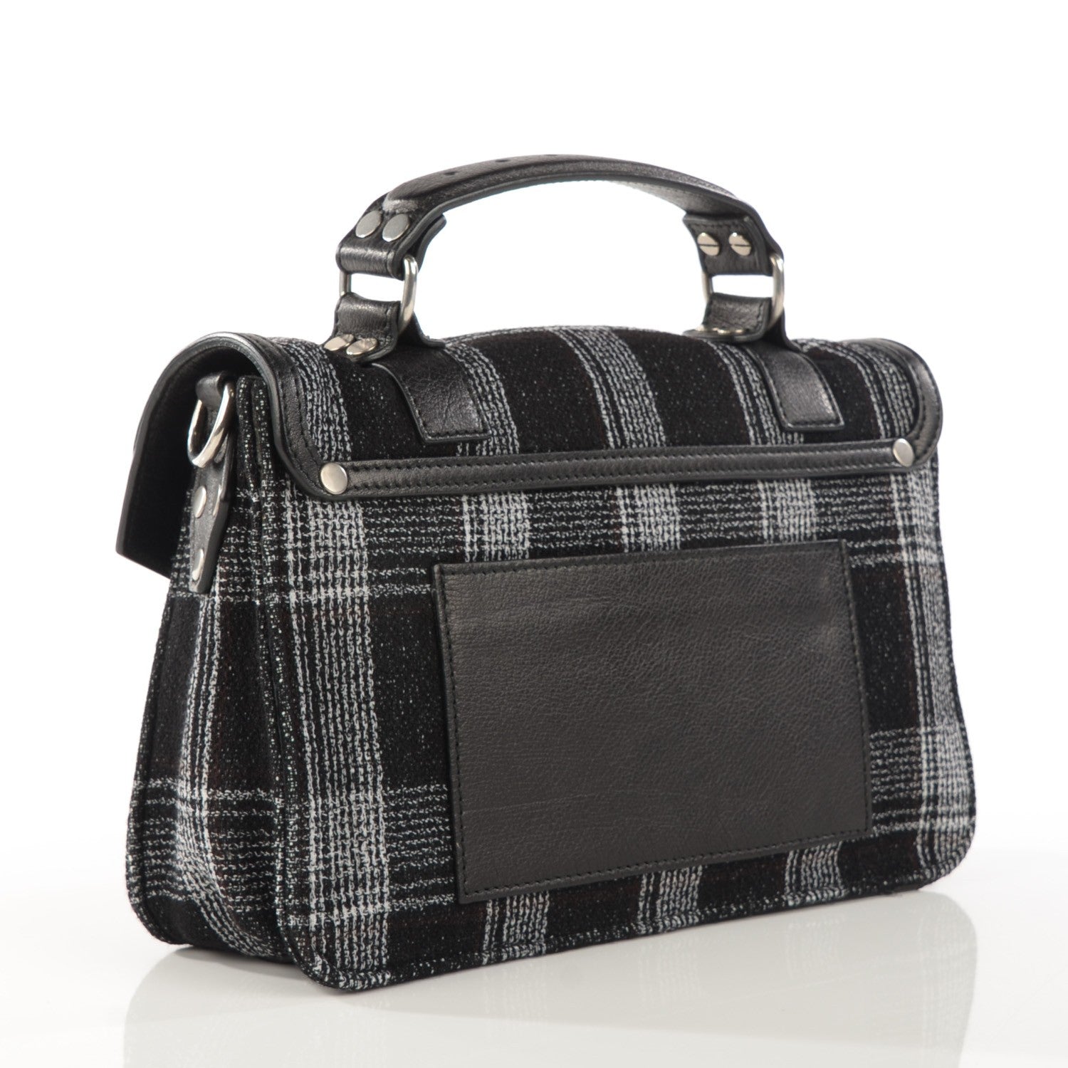 Proenza Schouler Jacquard Plaid Tiny PS1 Satchel Black White 5 of 11