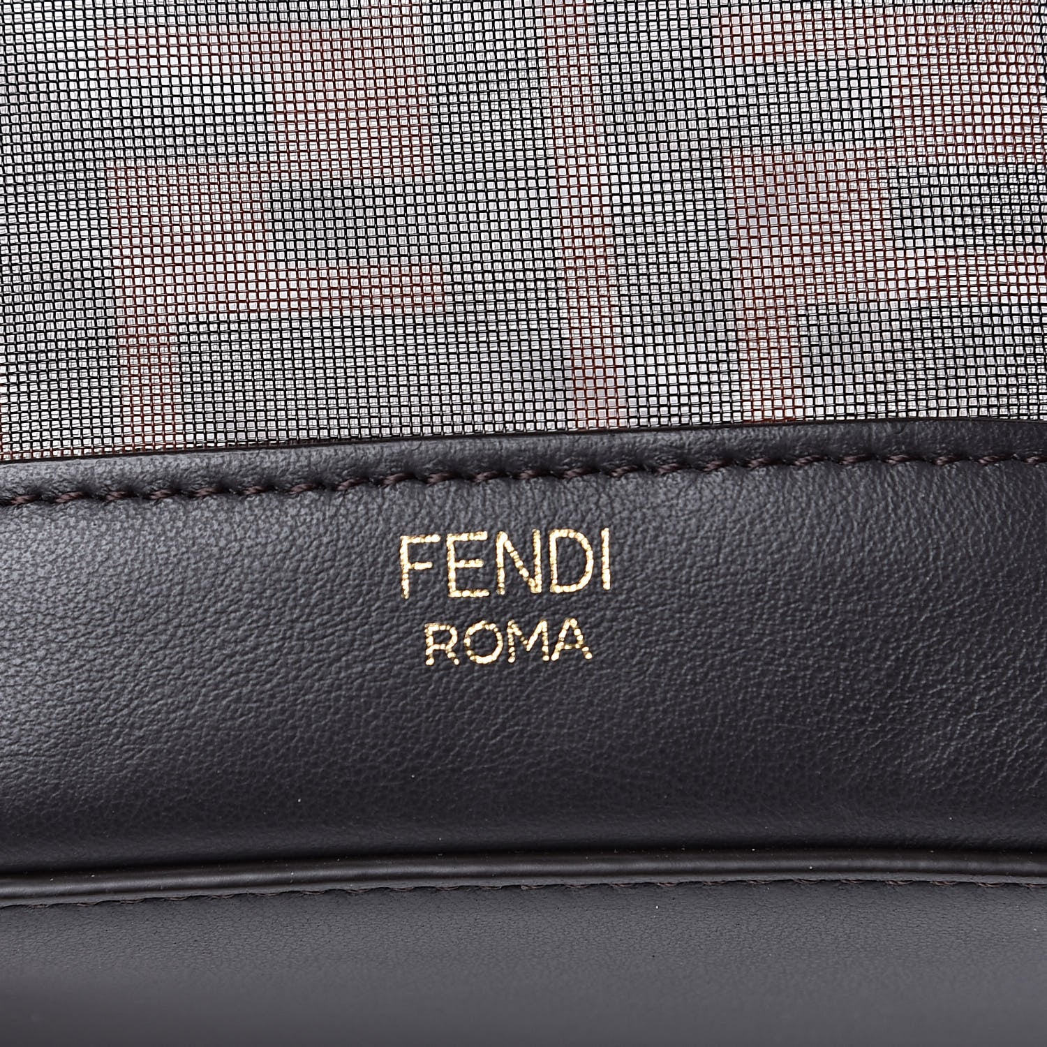 Fendi Mesh Vitello Grace F is FF 1974 Mini Mon Tresor Bucket Bag Marrone Black Ebano 9 of 9