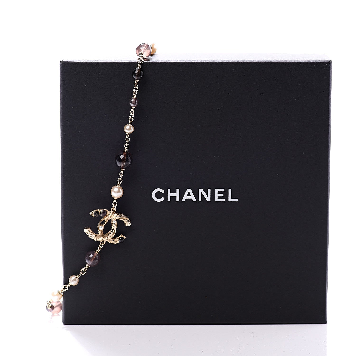 Chanel Beaded Resin CC Long Necklace Gold Multicolor 8 of 8