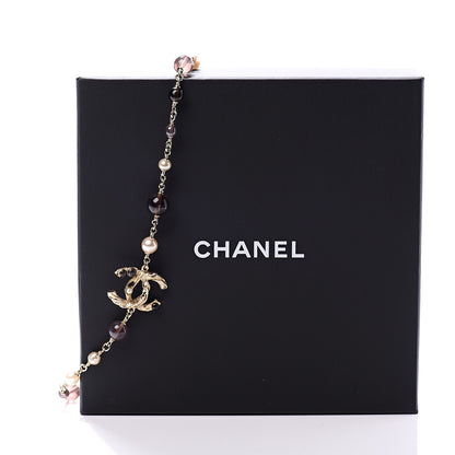 Chanel Beaded Resin CC Long Necklace Gold Multicolor 8 of 8
