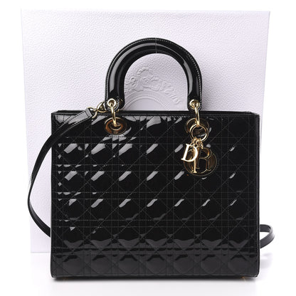 Christian Dior Patent Cannage Large Lady Dior Black 12 of 12