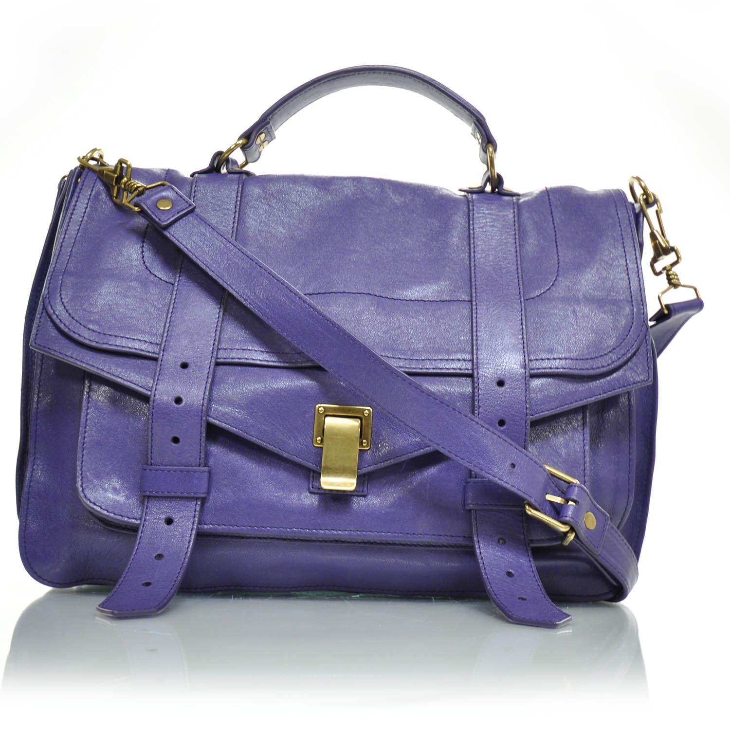 Proenza Schouler Lambskin PS1 Large Satchel Violet 1 of 8