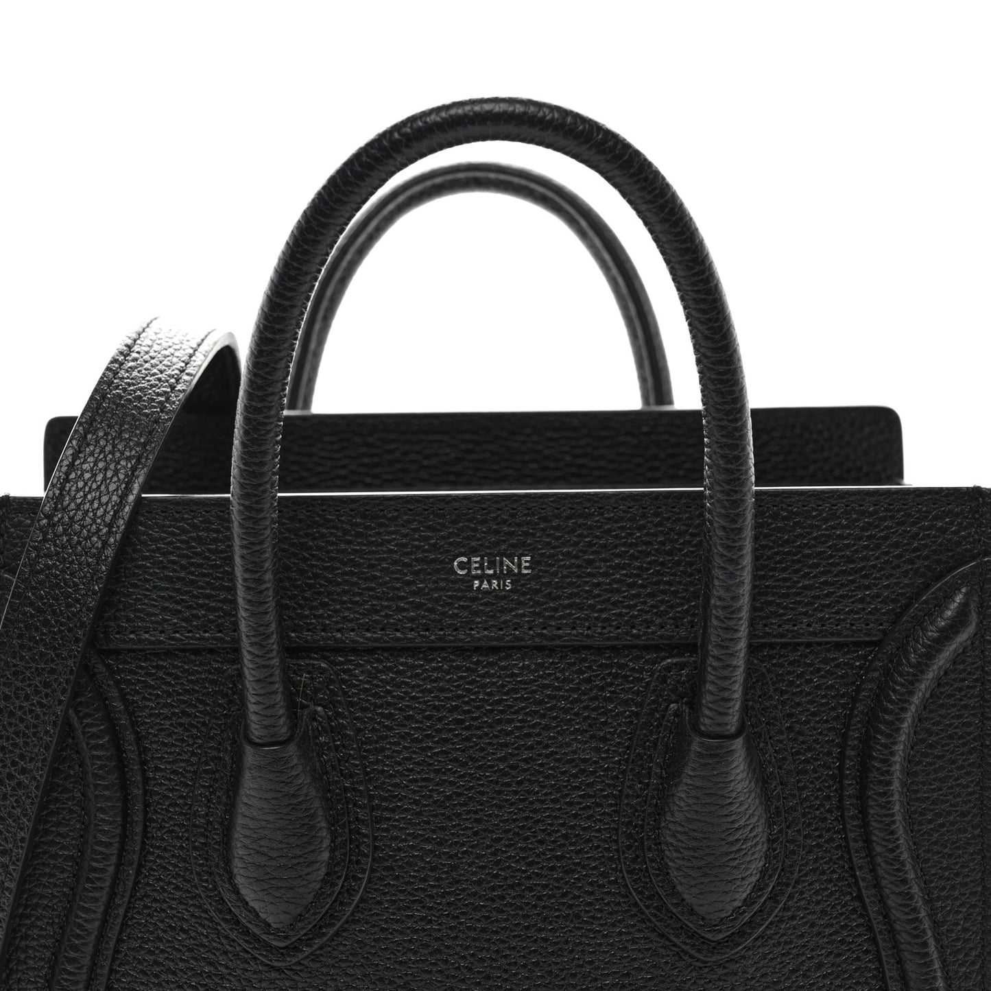 Drummed Calfskin Nano Luggage Black