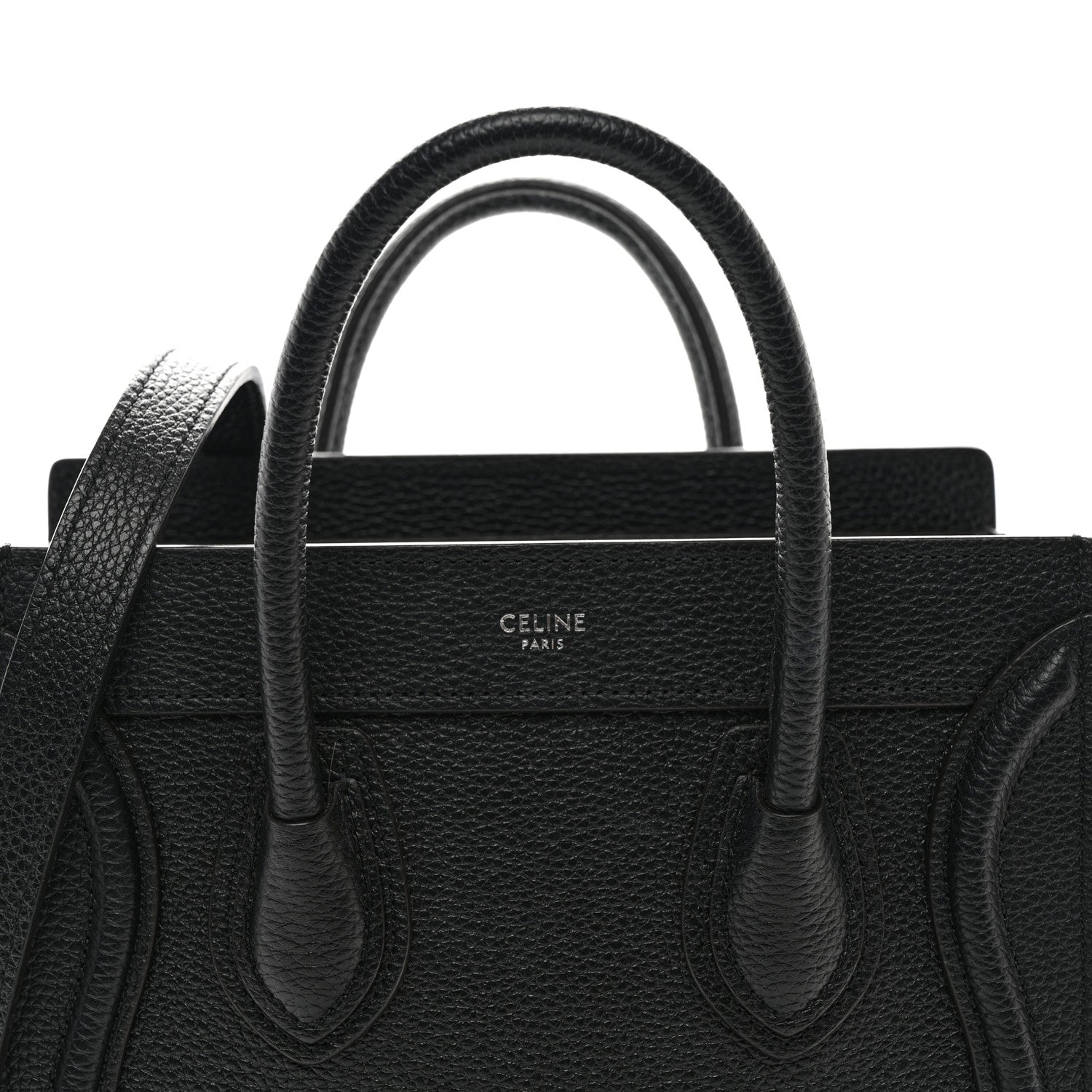 Celine Drummed Calfskin Nano Luggage Black 8 of 11