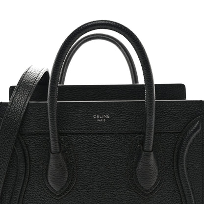 Celine Drummed Calfskin Nano Luggage Black 8 of 11