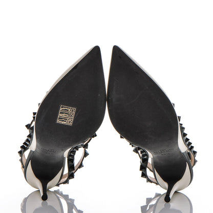 Valentino Garavani Nappa Rockstud Ankle Strap 100mm Pumps 35.5 Light Ivory Black 7 of 7