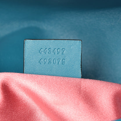 Gucci Velvet Matelasse Small GG Marmont Shoulder Bag Pavone Cyan 7 of 20