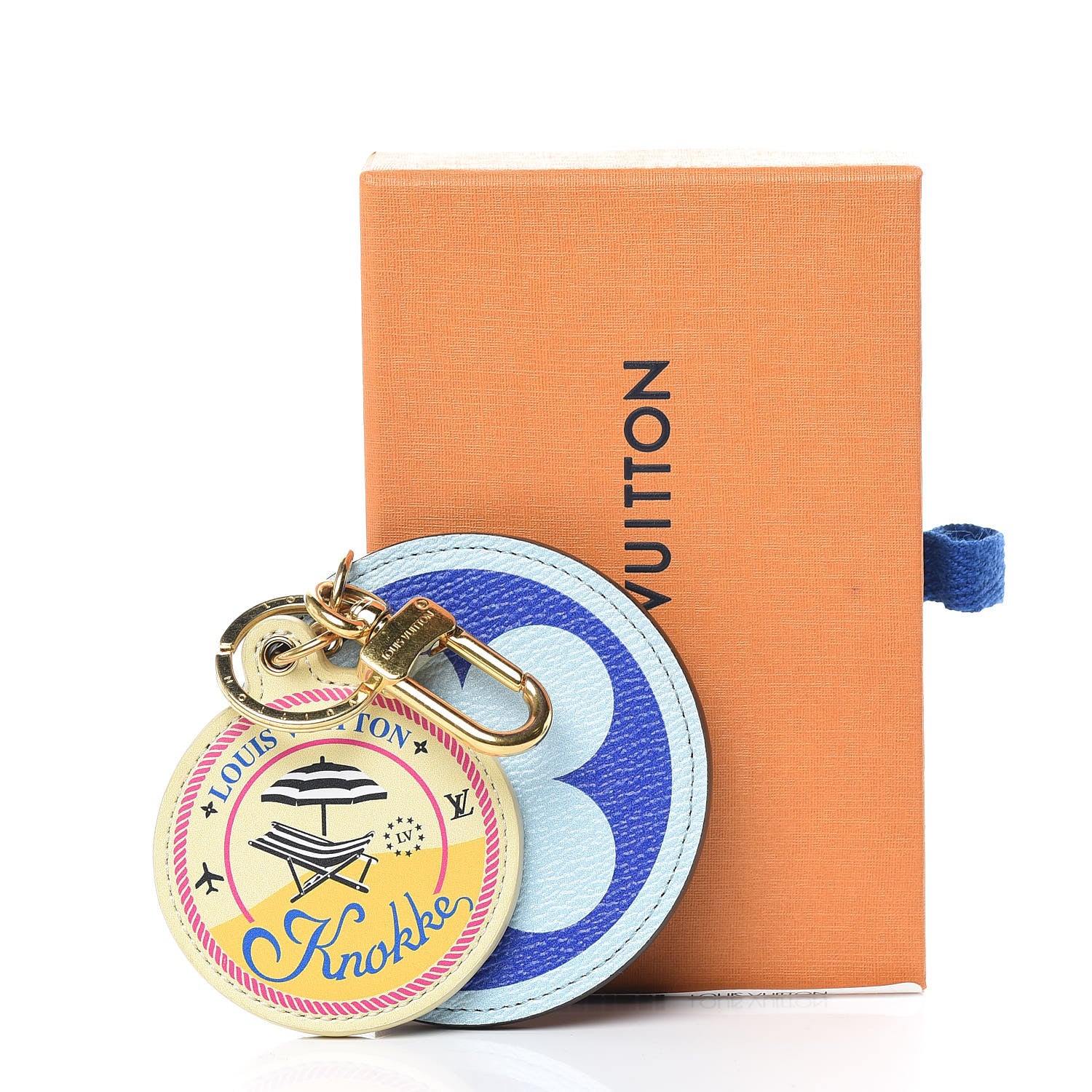 Louis Vuitton Monogram Giant Knokke Bag Charm Key Holder Blue 4 of 4