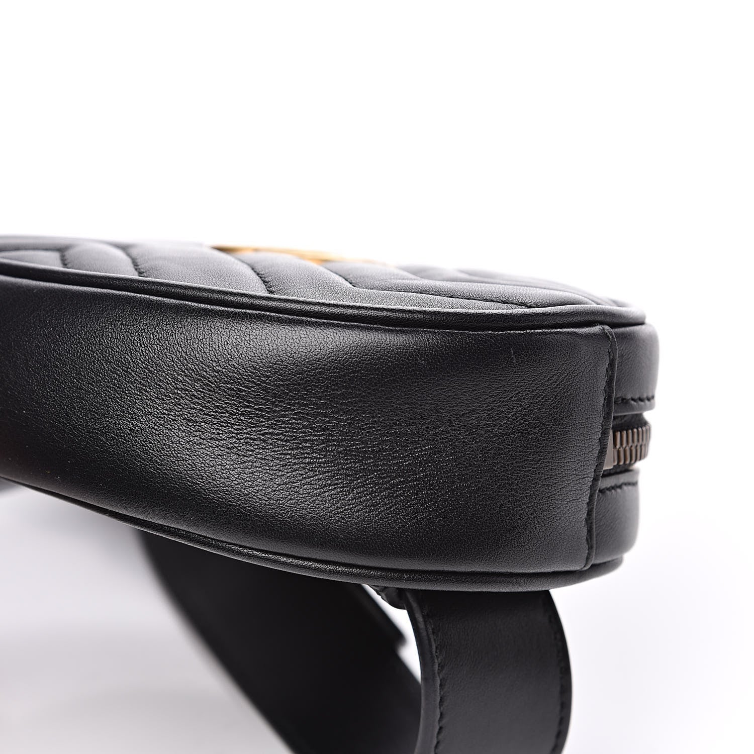 Gucci Calfskin Matelasse GG Marmont Belt Bag 85 34 Black 10 of 10
