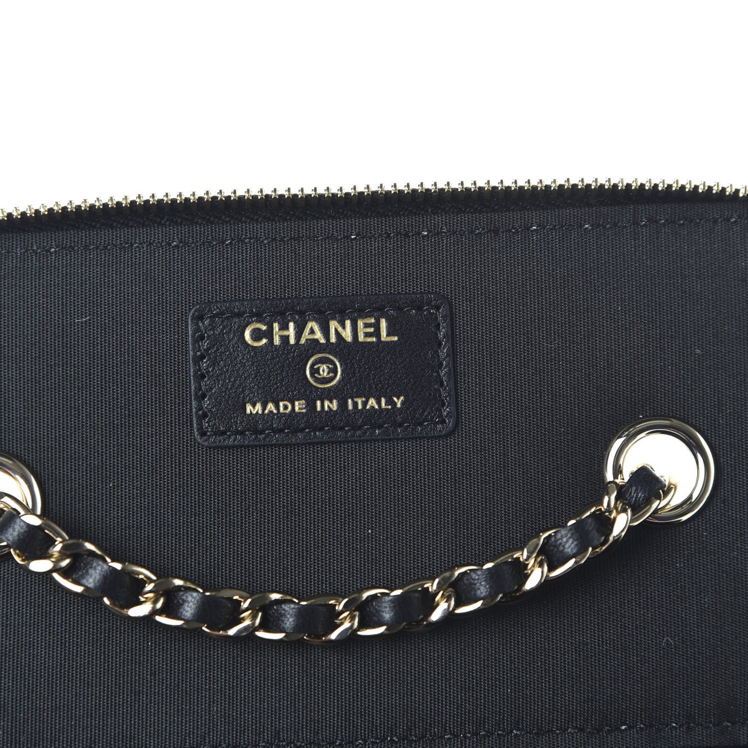 Chanel Raffia Jute Striped Small Vanity Case With Chain Black Beige 8 of 11