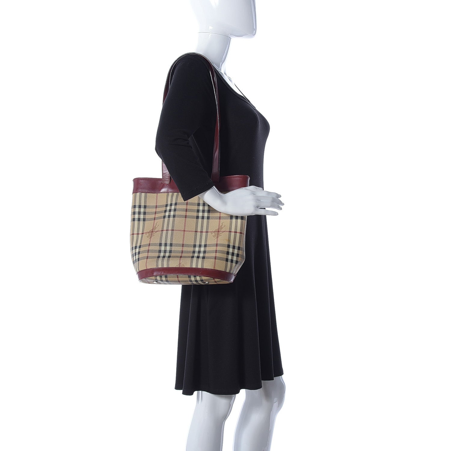 Burberry Haymarket Check Shoulder Bag Red 2 of 36
