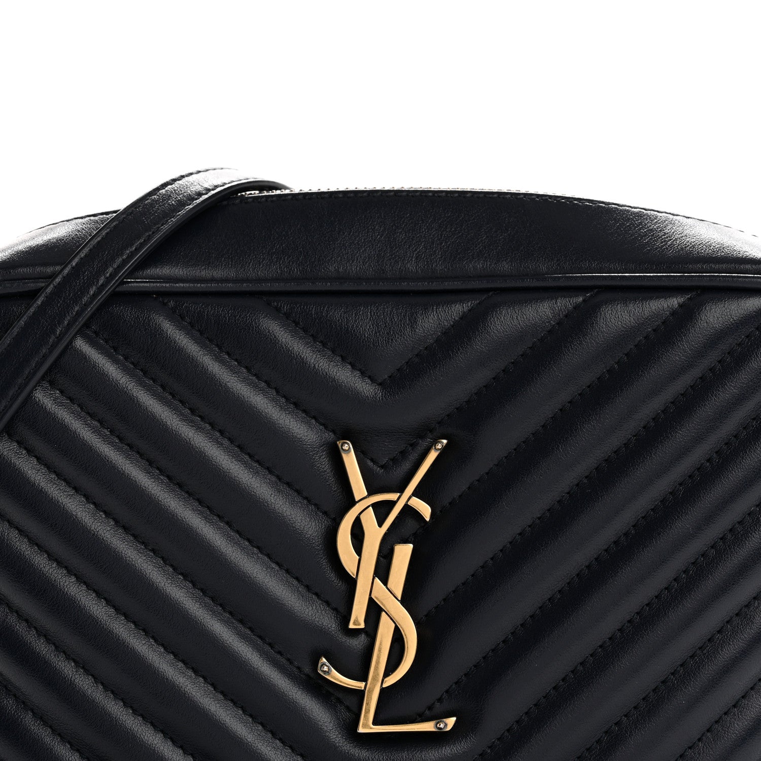 Saint Laurent Calfskin Matelasse Monogram Lou Camera Bag Navy 8 of 15