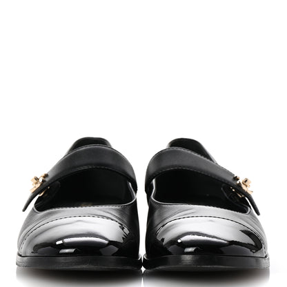 Chanel Calfskin Patent Mary Janes Flats 37 Black 3 of 12