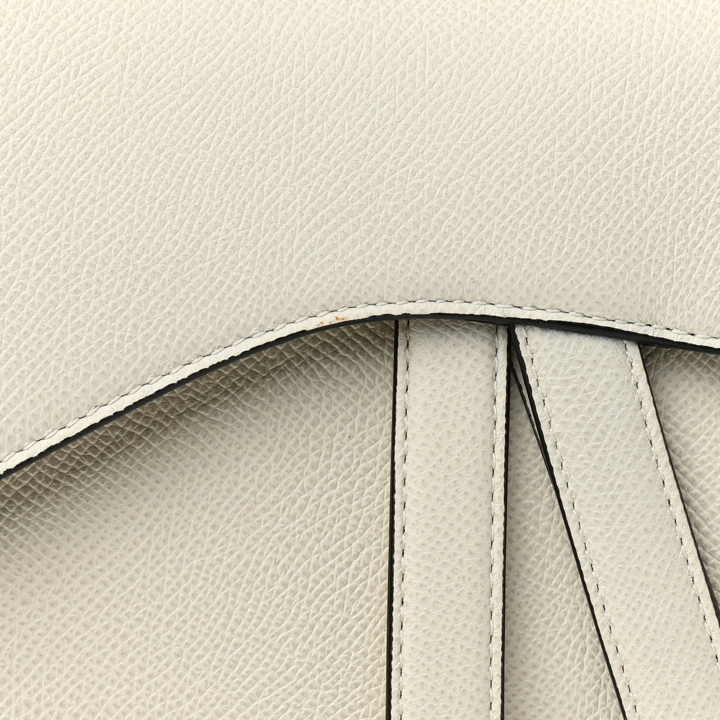 Grained Calfskin Saddle Bag White