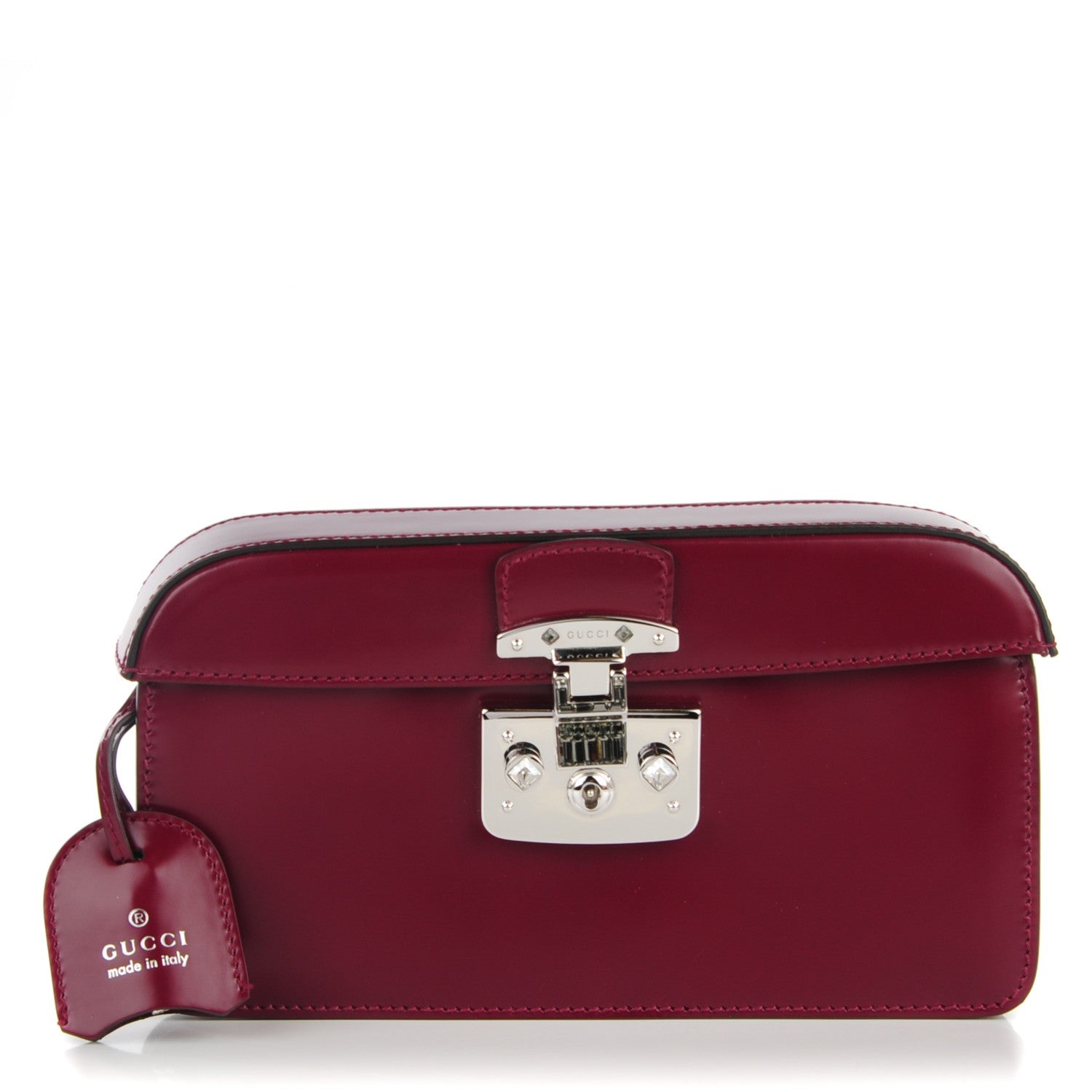 Gucci Regent Calfskin Lady Lock Small Briefcase Clutch Purple Wine 1 of 7