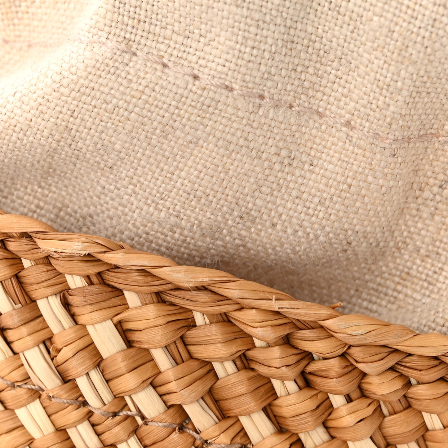 Calfskin Raffia Paula's Ibiza Pocket Bucket Bag Natural Tan