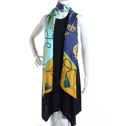 Hermes Silk Les Cles Maxi Twilly Curry Vert D'eau Marine 2 of 4