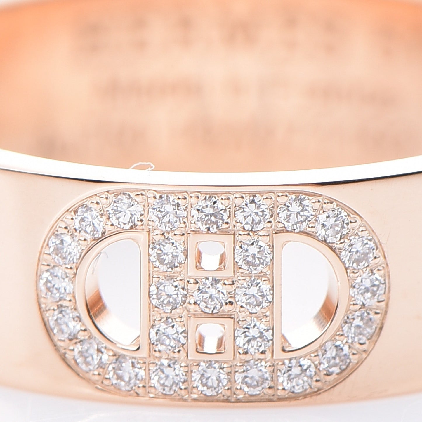 18K Rose Gold Diamond PM H D'Ancre Ring 51 5.75
