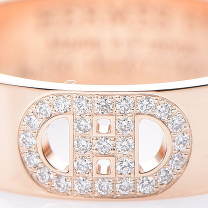 Hermes 18K Rose Gold Diamond PM H D'Ancre Ring 51 5.75 4 of 6