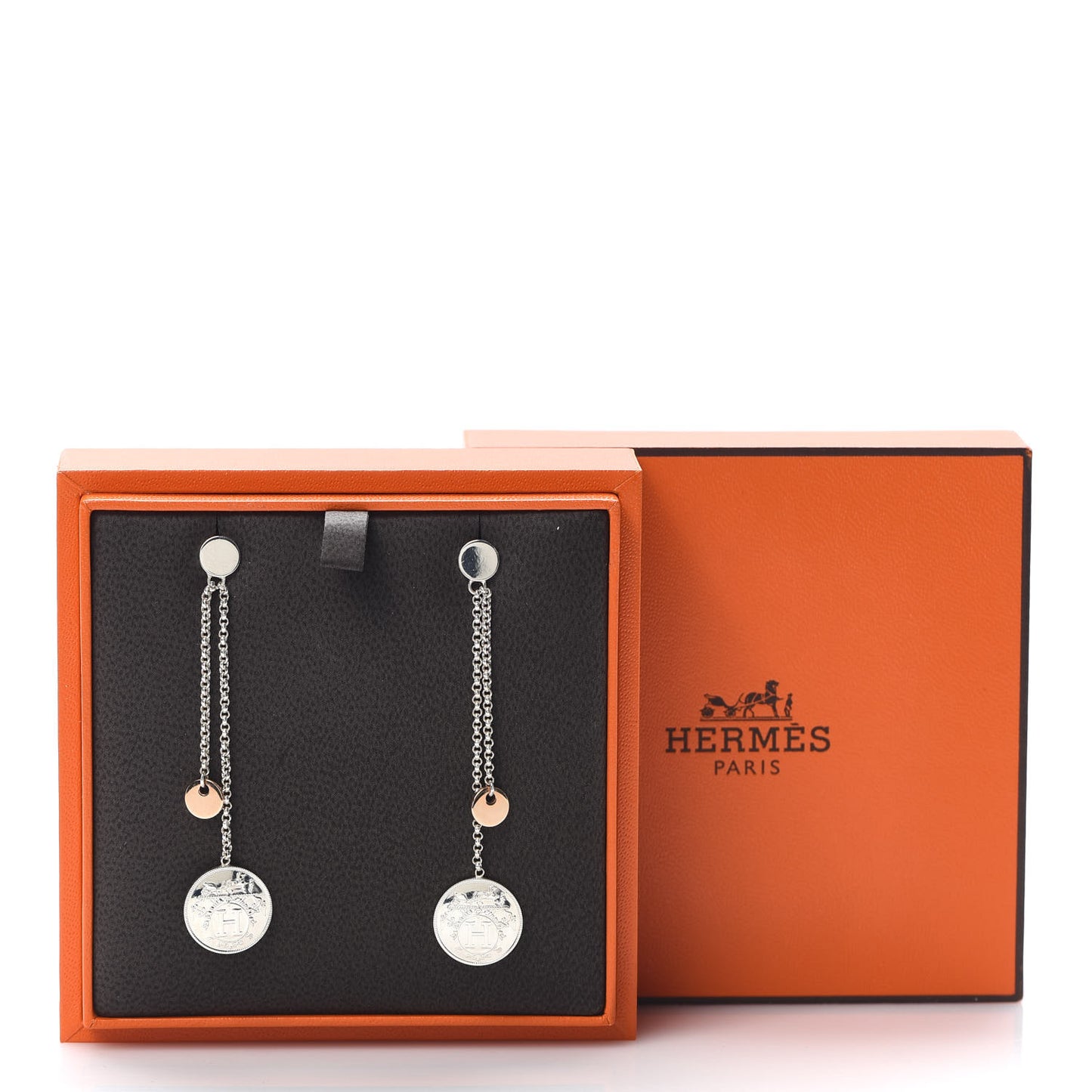Sterling Silver 18K Rose Gold PM Ex-Libris Earrings